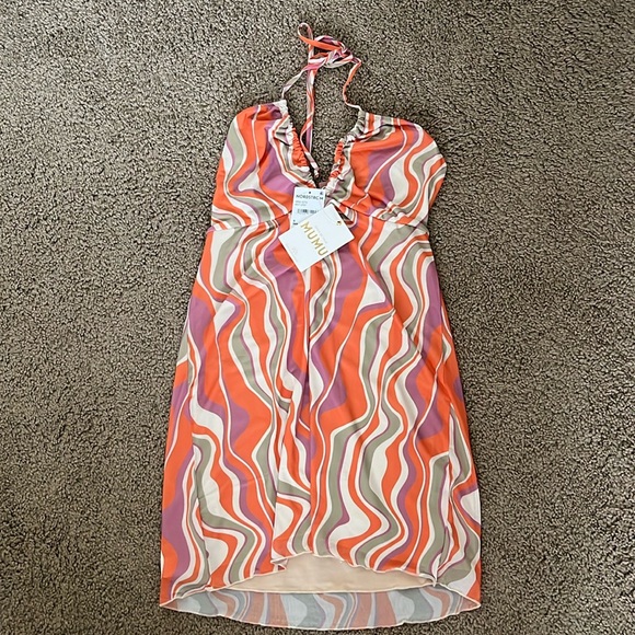 Show Me Your MuMu Dresses & Skirts - Show Me Your Mumu Pink & Orange Patterned Dress, NWT